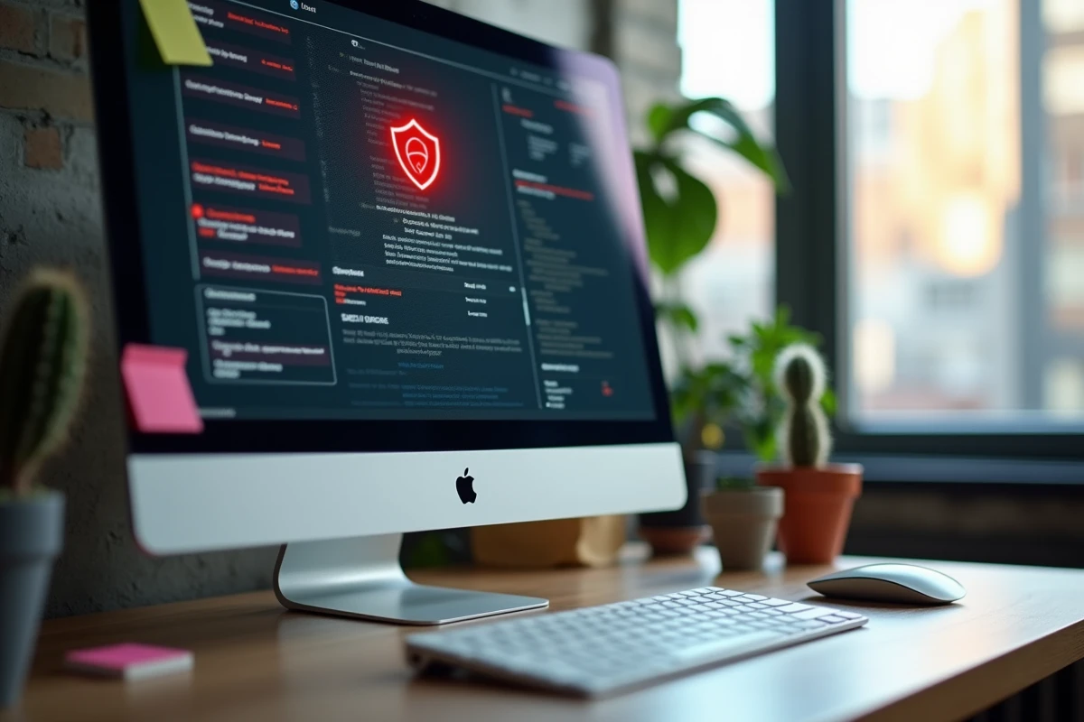 Écran d'ordinateur affichant une analyse antivirus avec des menaces détectées, symbolisant les risques de virus liés aux sites de streaming illégaux