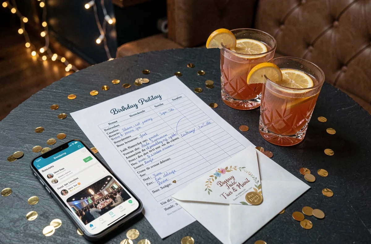 Planification et budget pour une soirée anniversaire dans un bar danse à Strasbourg avec cocktails et devis