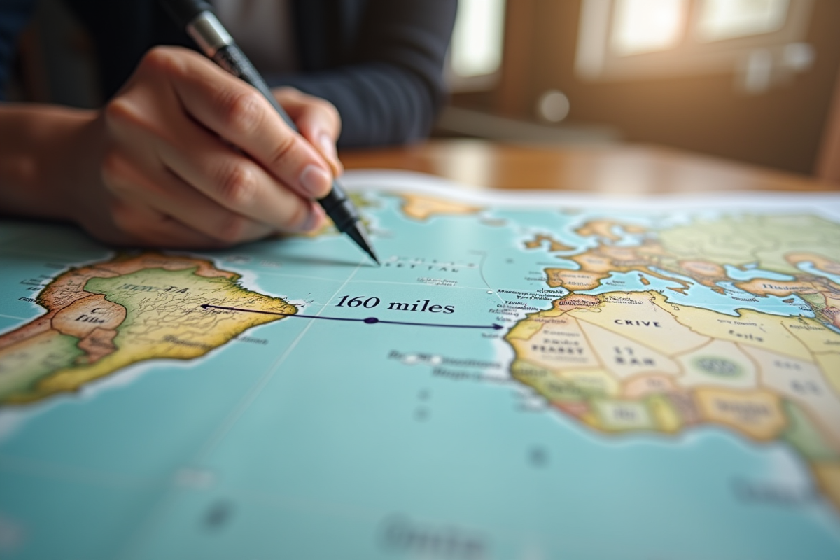 Main dessinant une ligne sur une carte avec un marqueur