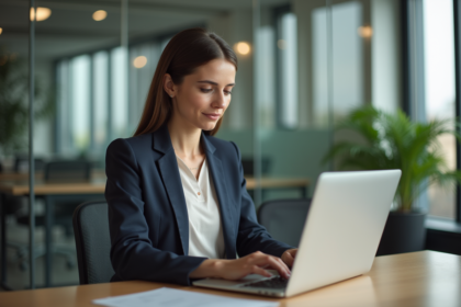 Jeune femme professionnelle en réunion de travail