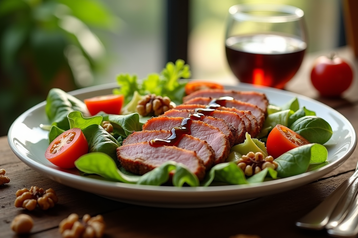 Salade au magret de canard : mariage exquis de textures et de saveurs