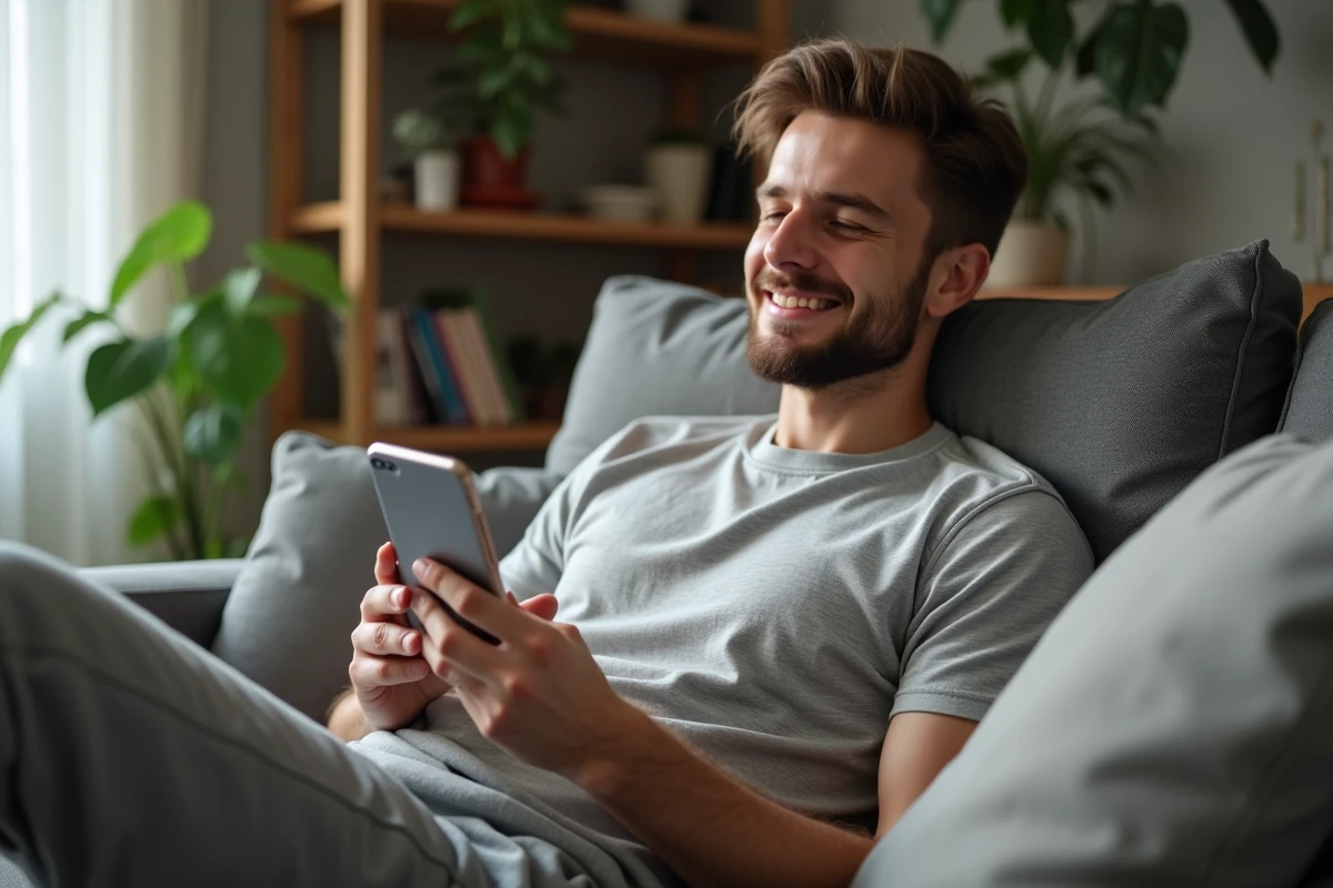 Jeune homme activant le blocage d